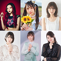 （上段左から）藍染カレン（ZOC）、三品瑠香（わーすた）、谷口めぐ（AKB48）、（下段左から）大西桃香（AKB48）、天城サリー（22/7）、浜浦彩乃