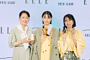 （左から）坂井編集長、山本美月、ファッションスタイリスト・小山田早織
