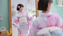 ピンク色の浴衣がお似合いの原さん